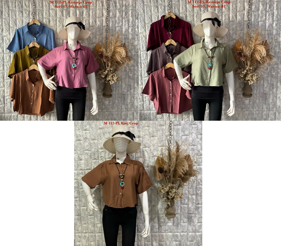 M 112-SK Kemeja Crop Pdk