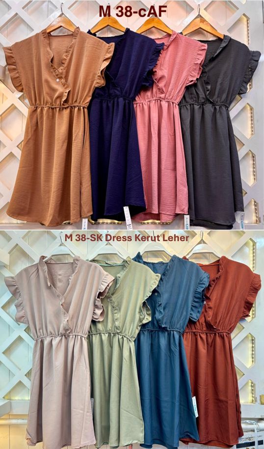 M 38-cAF Dress Kerut Leher