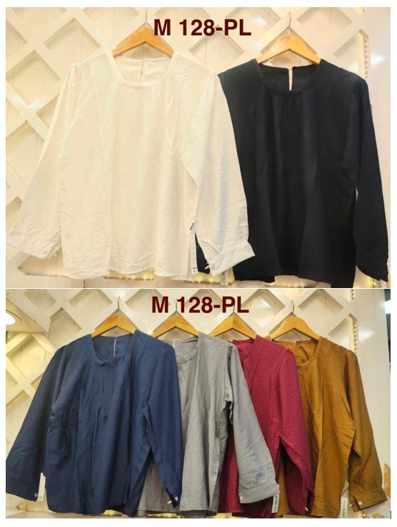 M 128-PL Blus Obl Kerut Pjg