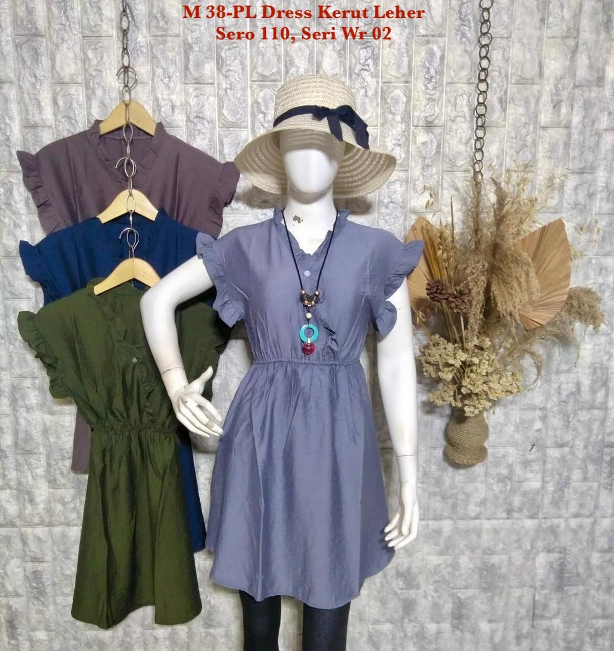 M 38-PL Dress Kerut Leher