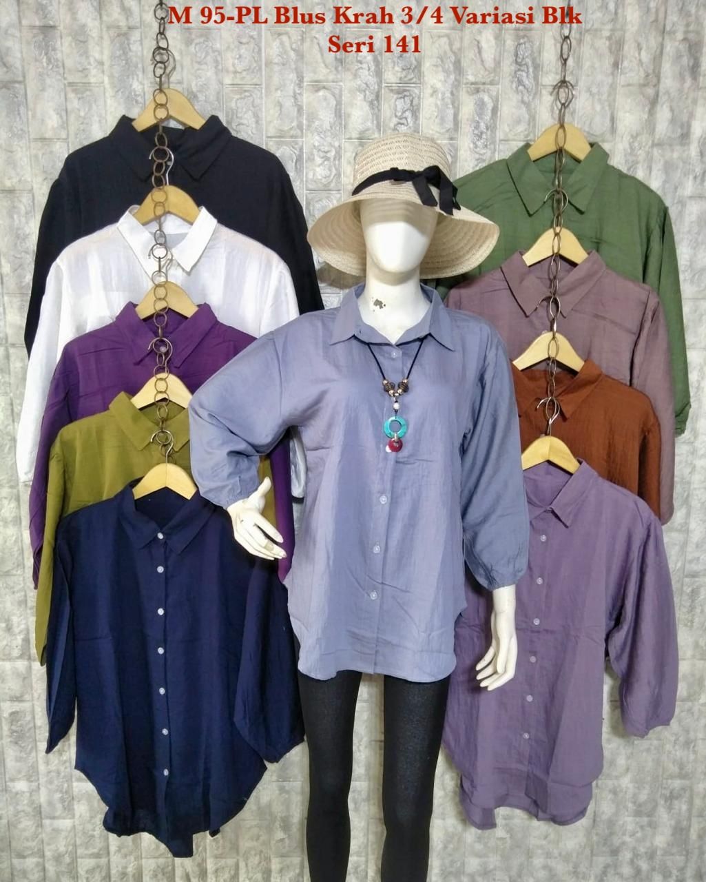 M 95-PL Blus Krah 3/4 Variasi Blk